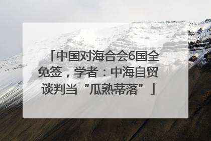 中国对海合会6国全免签，学者：中海自贸谈判当“瓜熟蒂落”